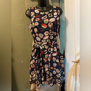 Sushi dress Sleeveless Belted Dress with Circle Skirt NWT